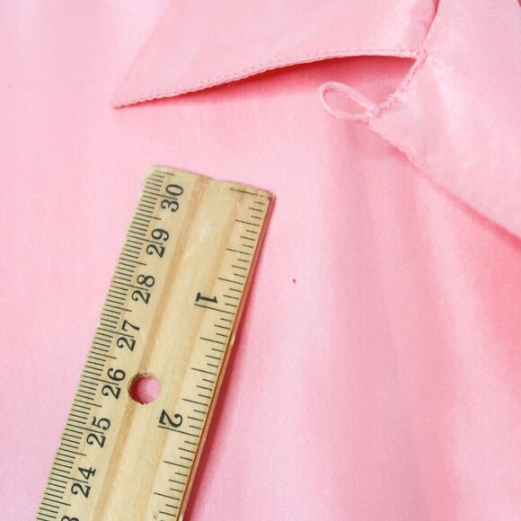 Christie & Jill Silk Button Up Shirt Size Large Pink Vintage Career 90s Barbie - Picture 5 of 12